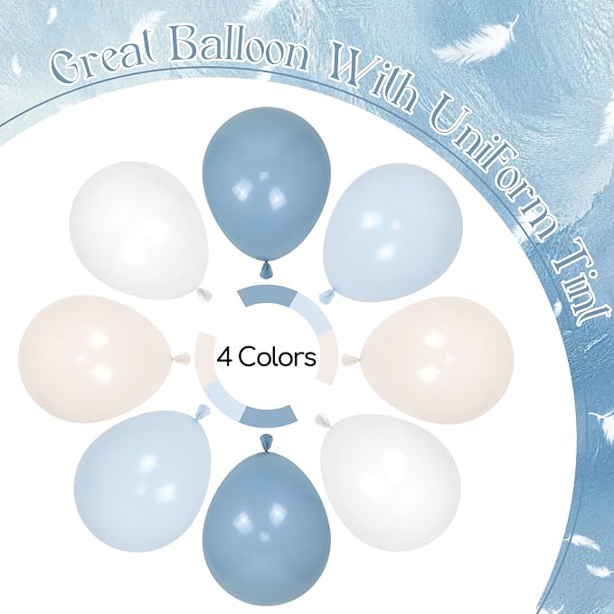 60pcs Dusty Blue Balloons 12inch - Image 7
