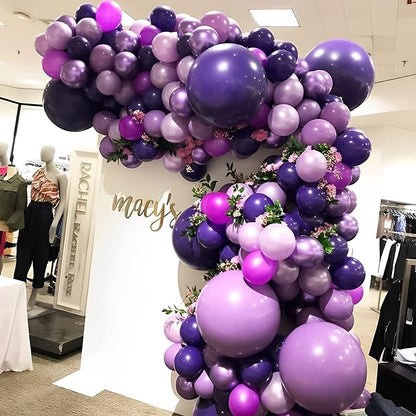 Voircoloria 130pcs Dark Purple Balloons Garland Arch Kit, 18 12 10 5 Inch | - Image 5