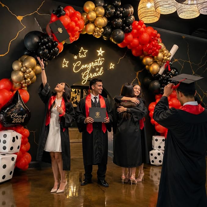 HILAVO Red Black and Gold Balloons - Image 5