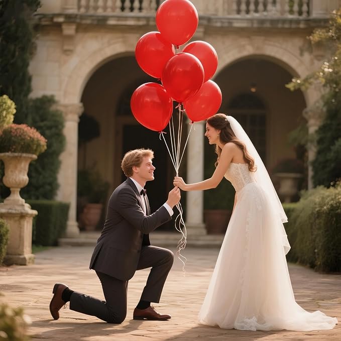 Red Balloon 110pcs, 12 Inch Thickened Red Latex Helium Balloons - Image 6