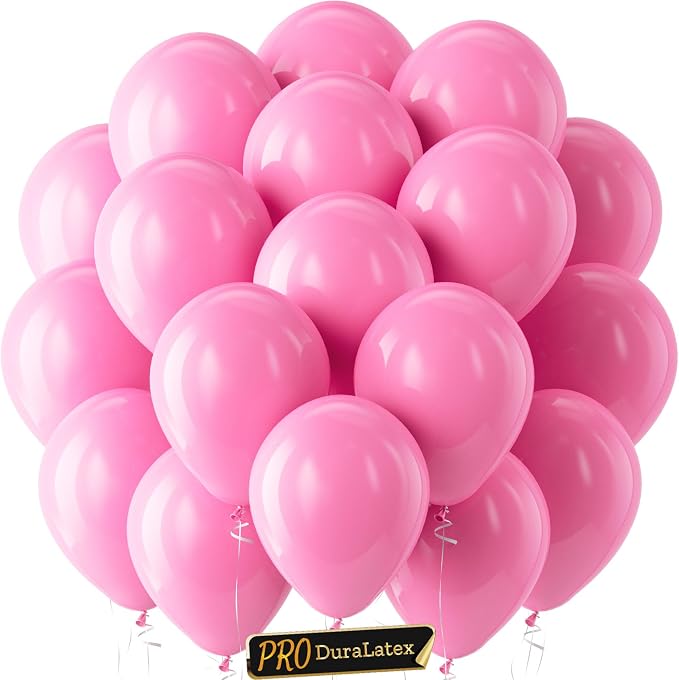 Pro Duralatex Pink Extra-Thick Balloons 120 Pack 10 inch | Matte Pink Balloons by Bezente