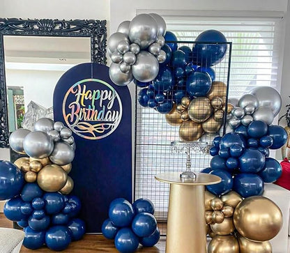 MEBAY Blue White Gold Balloons Garland Arch Kit - Image 6
