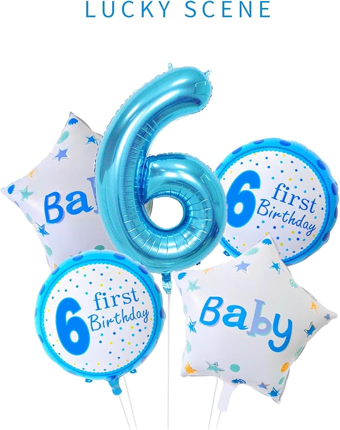 40 Inch Blue Number Balloons, Helium Mylar Foil Number Balloons - Image 2
