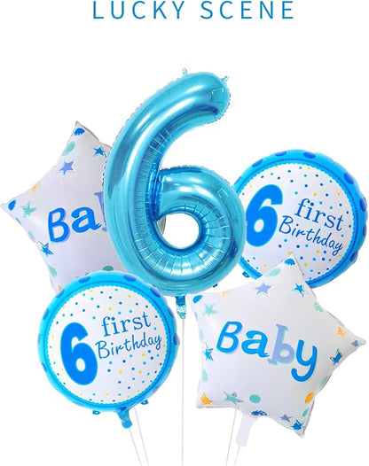 40 Inch Blue Number Balloons, Helium Mylar Foil Number Balloons - Image 2