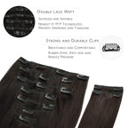 WENNALIFE Clip in Hair Extensions, 150g 18 Inch 9pcs Dark Brown Human Hair Extensions Thicker Clip in Hair Extensions Real Human Hair Clip Set Double Weft