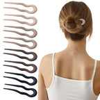 Sunolga 8PCS French Hair Pins for Thick Hair, 5.12" Fashion French Pins Hair Styling, Matte French Hairpin for Women Fine Hair Accessories, French Twist Pin Wavy U Shaped Holiday Gifts