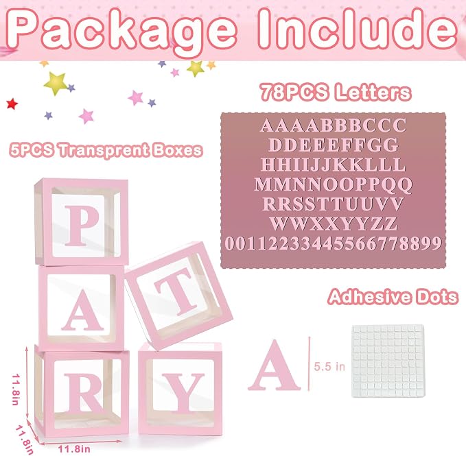 Pink Transparent Balloon Boxes - Image 2