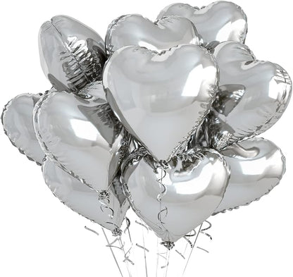 Biapian Silver Heart Balloons, Baby Shower by BIAPIAN