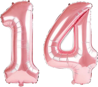 40 Inch Number 14 Balloons for 14th Birthday Party Decorations, 0-100 Jewelry by FOBELEC