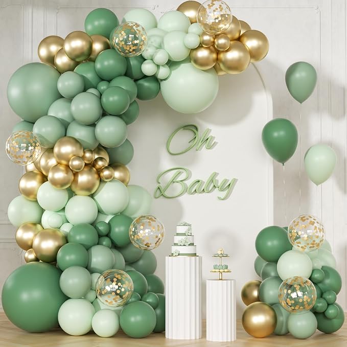 147pcs Sage Green Balloon Garland Arch Kit by BAUANOOY