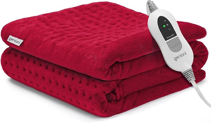 GENIANI XL Electric Heating Pad for Back Pain & Cramps Relief, Electric Throw, Birthday Christmas Gifts for Women, Auto Shut Off, Machine Washable, Heat Pad for Neck & Shoulder, Viva Magenta 12'‘×24’’