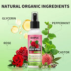 Rose Water for Hair Loc Spray Refreshing for Locs Rose Water Hair Scalp Moisturizer Hydrating Dreadlock | Loc Brush for Dreads Comfortable Massage Wide Tooth Comb & Rosemary Oil for Hair Growth Set