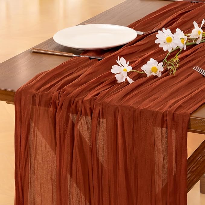 Cheesecloth Table Runner Summer Boho Wedding Birthday Party Home Decor | by Socomi