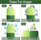 XHJRI Ice Roller Massager for Face, Eyes and Neck - Naturally Condition Skin, De-Puff Eye Bags, Reduce Migraine Pain - Reusable Silicone Ice Mold (Green)