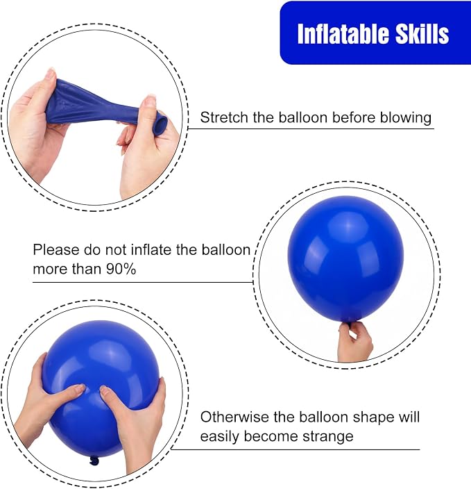 RUBFAC Royal Blue Balloons 65pcs, 12 Inch Party Balloon - Image 4