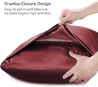 BEDELITE Satin Body Pillow Cover 2 Pack, Super Soft and Cooling Body Pillow Pillowcase for Hair and Skin, Breathable Silky Full Long Pillowcase Cover(20"x54", Burgundy)