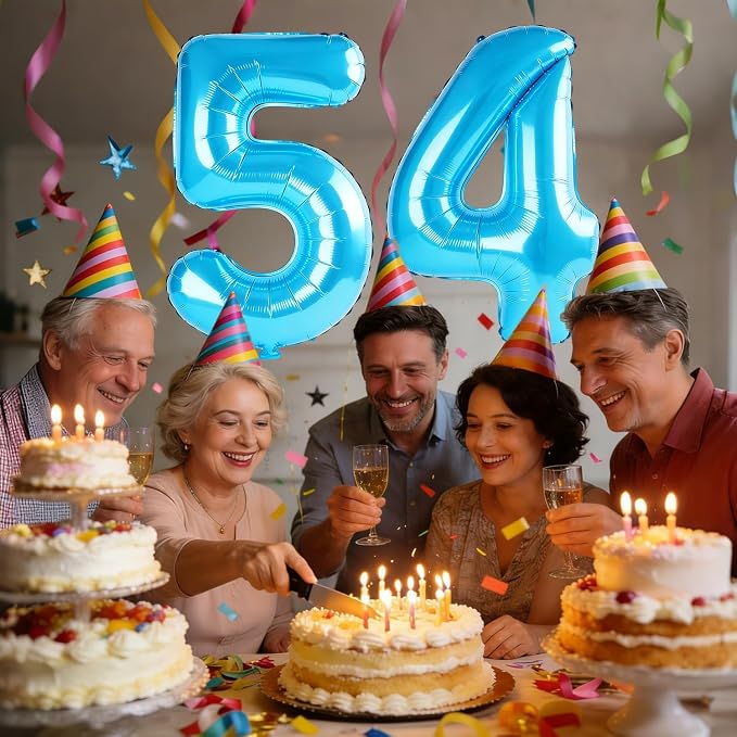 40 Inch Number 54 Balloons for 54th Birthday Party Decorations, 0-100 Jewelry - Image 2
