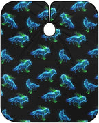Full Coverage Haircut Barber Cape Cover, Hairdressing Haircut Apron Cool Cyan Wolf Haircut Cloth Wrap Protector for Hair Cutting