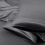 Aormenzy Satin Body Pillow Cover Set of 2, 20x54 Inches Dark Grey Case for Adults, Silky Soft & Cooling Pillowcase With Envelope Closure