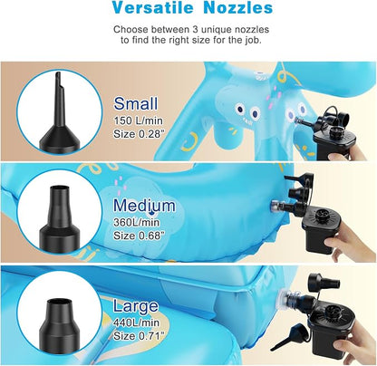 Electric Air Pump for Inflatables, Portable Quick-Fill Air Pump - Image 5