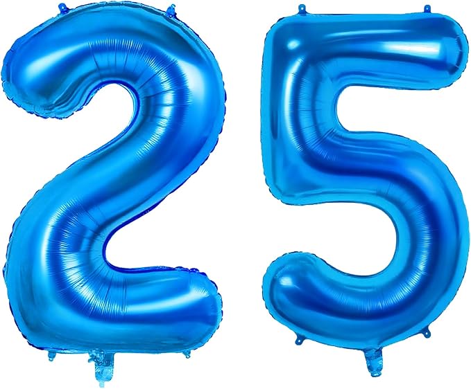 Number 25 Balloons for 25th Birthday Party Decorations, 0-100 Large No.25 by Joycard