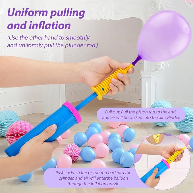 4 Pack Balloon Pump Bulk, Manual Air Pump - Image 3