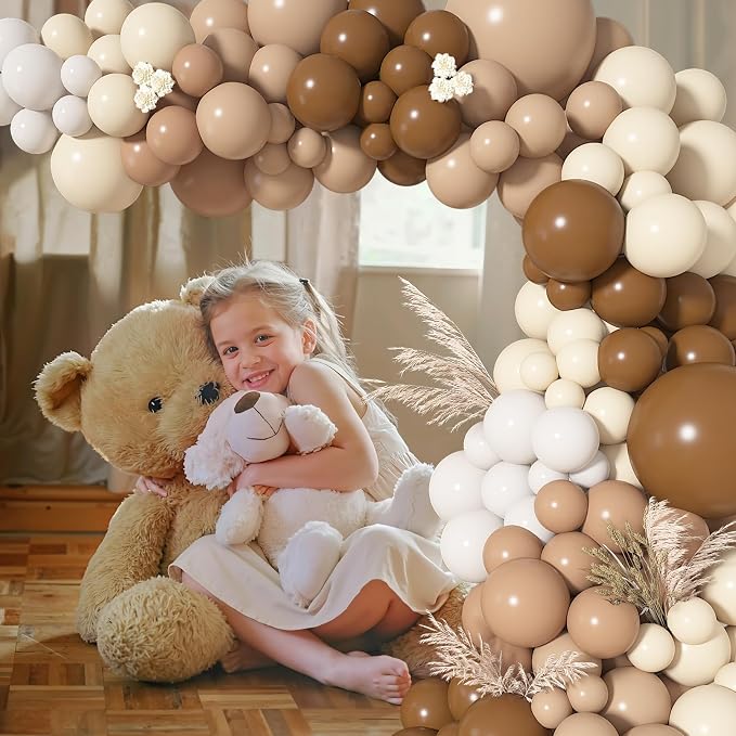 142Pcs Brown Balloons Garland Arch Kit Different Size | Nude Coffee Brown Boho - Image 4