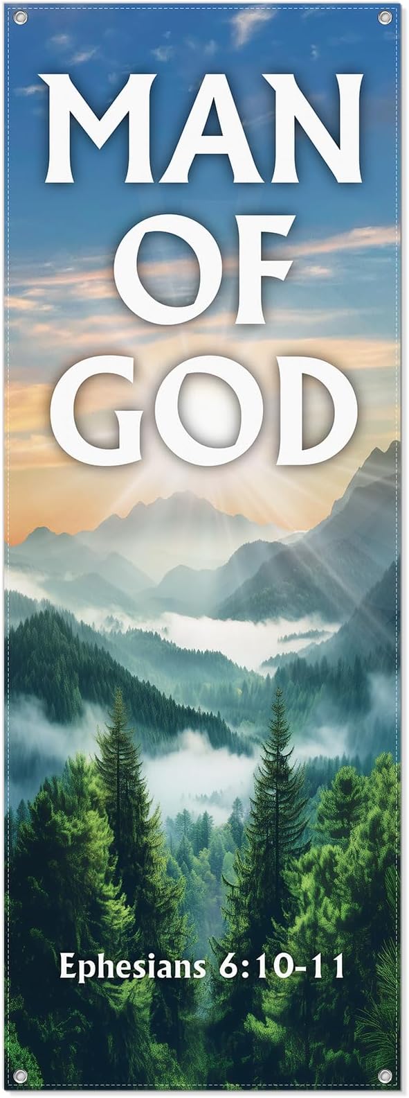 Hahafelt Man of God Banner for Church Father's Day Christian Adjustable X-Stand by Hahafelt