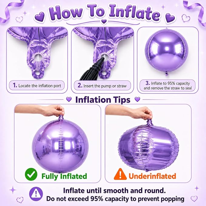 Purple Round Foil Balloons - Image 4