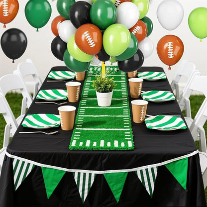 Football Balloons, 12 Inch Football Party Balloons, Dark Green and Black - Image 6