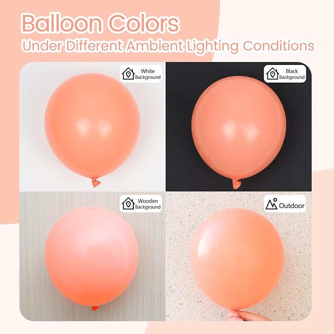 Peach Balloons 12 inch, Peach Latex 50pcs Party Balloons | Baby Shower - Image 4
