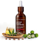 Kreyol Essence - 2 Oz Original Haitian Black Castor Oil, Glass Bottle - Thicker Brows & Longer Eyelashes, Paraben Free, Natural Ingredients