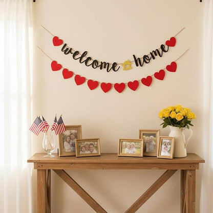 Welcome Home Banner with Heart, Welcome Home Sign, Homecoming Party Sign - Image 5