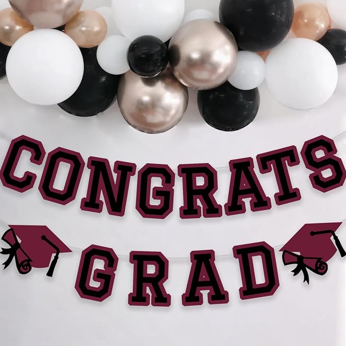 Congrats Grad Banner Graduation Party Banner Decoration Hanging Garland High - Image 4