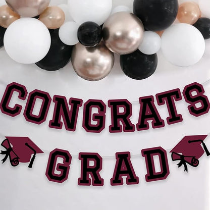 Congrats Grad Banner Graduation Party Banner Decoration Hanging Garland High - Image 4