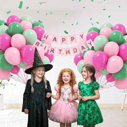 60pcs 12inch Pink and Green Balloons - Image 5