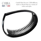 Camila Paris AD110 French Headband for Women, Black, Strong Hold Grip Women's Hair Band, Very Flexible, No Slip and Durable Styling Girls Hair Accessories, Made in France
