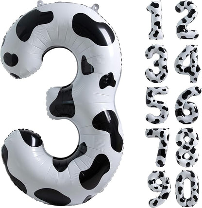 Cow Print Number 3 Balloon, Large 40 Inch Cow Number Birthday Balloons | Helium by Exquisitehighqualitypartydecorationstomeetyoureveryneed%EF%BC%81