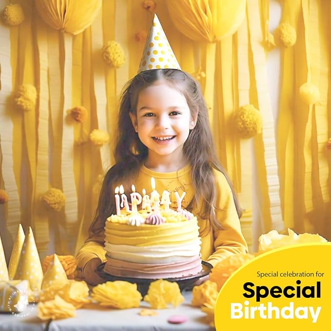 8 Yellow Streamers with White, 656ft Pack of Crepe Paper Party Decorations | - Image 6