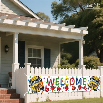 Letjolt Welcome Banner School Bus Back to School Supplies 6 Ft | Colorful - Image 3