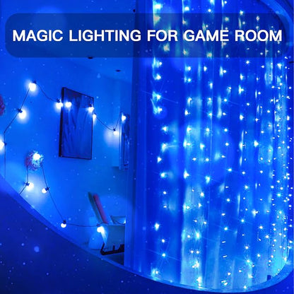 Curtain Lights for Bedroom, 200 Led Hanging String Lights Outdoor Waterproof - Image 6