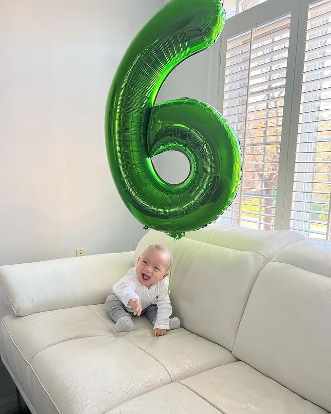 Green Number 6 Balloon 40 Inch - Image 7