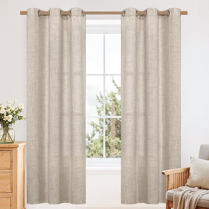 YoungsTex Natural Linen Curtains 72 Inch Long by YoungsTex