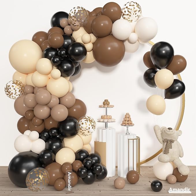 Amandir 153pcs Black Brown Nude Balloon Garland Arch Kit Different Sizes | 18 - Image 4