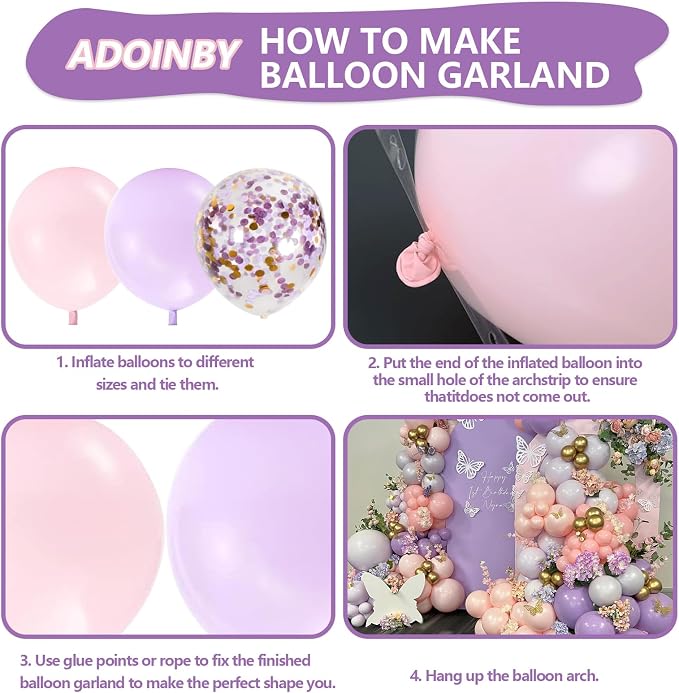 Pink and Purple Balloon Arch Kit, Engagements, Baby Shower, Anniversary Party - Image 3