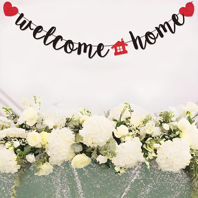 Pre-Strung Black Welcome Home Banner, 8 ft Strand | Fully Assembled and Ready - Image 6