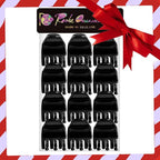 RC ROCHE ORNAMENT 12 Pcs Small Hair Clips for Women 1.3" Inch Thick or Thin Hair Jaw Clamps Secure Strong Hold No Slip, Medium Black
