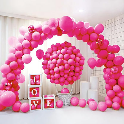 200 Pieces Hot Pink Balloons Different Sizes Hot Pink Magenta Balloon Garland - Image 6