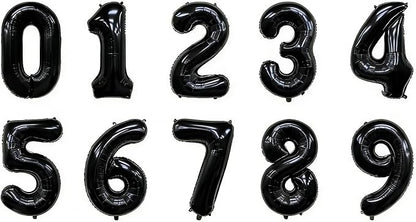 10 Pcs Black Number 0-9 Balloons 16 Inch Number Mylar Foil Balloons Custom by Unknown