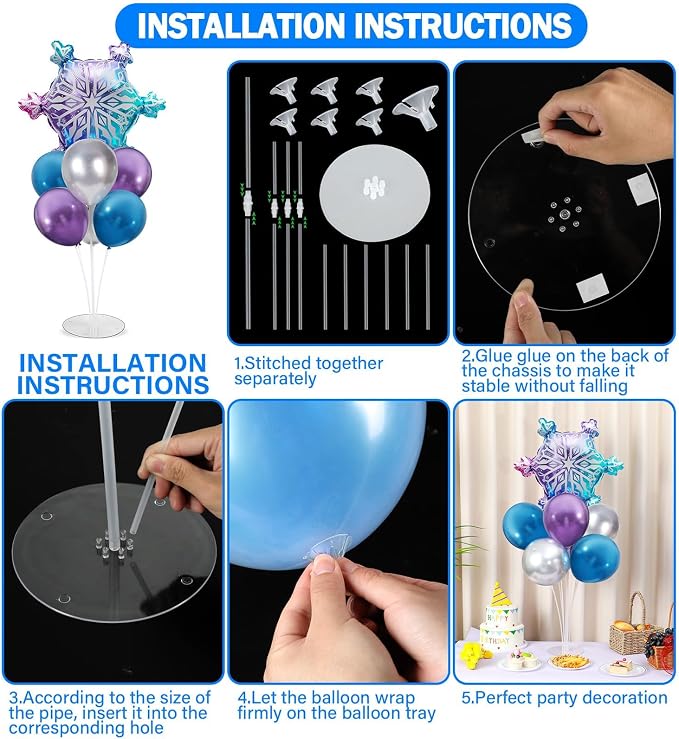 4 Sets Snow Party Balloons Stand Kit - Image 3